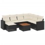 Set de sofás de jardín 8 piezas y cojines ratán sintético negro by , Garden sets - Ref: Foro24-3256567, Price: 462,81 €, Disc...