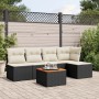 6-teiliges Gartensofa-Set und Kissen aus schwarzem Kunststoff-Rattan. von , Gartensets - Ref: Foro24-3255930, Preis: 305,04 €...