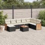 Set de sofás de jardín 8 piezas y cojines ratán sintético negro by , Garden sets - Ref: Foro24-3260334, Price: 534,30 €, Disc...