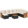 Set de sofás de jardín 8 piezas y cojines ratán sintético negro by , Garden sets - Ref: Foro24-3260334, Price: 534,30 €, Disc...