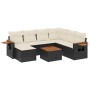 8-teiliges Gartensofa-Set und Kissen aus schwarzem Kunststoff-Rattan. von , Gartensets - Ref: Foro24-3259452, Preis: 484,46 €...