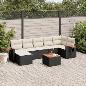 Set de sofás de jardín 8 piezas y cojines ratán sintético negro by , Garden sets - Ref: Foro24-3259438, Price: 480,72 €, Disc...