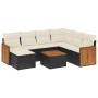 8-teiliges Gartensofa-Set mit schwarzen Polstern aus synthetischem Rattan. von , Gartensets - Ref: Foro24-3260292, Preis: 488...