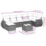 8-teiliges Gartensofa-Set mit schwarzen Polstern aus synthetischem Rattan. von , Gartensets - Ref: Foro24-3254023, Preis: 512...