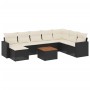 Set de sofás de jardín 8 piezas y cojines ratán sintético negro by , Garden sets - Ref: Foro24-3257029, Price: 519,37 €, Disc...