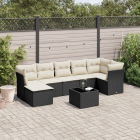 8-teiliges Gartensofa-Set und Kissen aus schwarzem Kunststoff-Rattan. von , Gartensets - Ref: Foro24-3249815, Preis: 475,07 €...