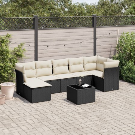 8-teiliges Gartensofa-Set und Kissen aus schwarzem Kunststoff-Rattan. von , Gartensets - Ref: Foro24-3249815, Preis: 466,56 €...