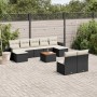 Set de sofás de jardín 10 pzas cojines ratán sintético negro de , Conjuntos de jardín - Ref: Foro24-3257092, Precio: 570,96 €...