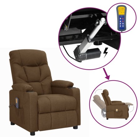 Sillón de masaje elevable de tela marrón by , Electric massage chairs - Ref: Foro24-3093471, Price: 252,38 €, Discount: %