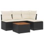 Set de muebles de jardín 5 pzas y cojines ratán sintético negro von , Gartensets - Ref: Foro24-3255923, Preis: 261,81 €, Raba...