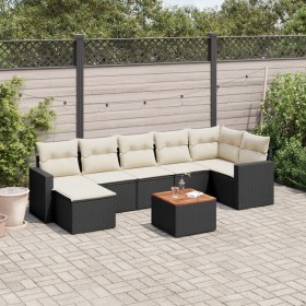 8-teiliges Gartensofa-Set und Kissen aus schwarzem Kunststoff-Rattan. von , Gartensets - Ref: Foro24-3256560, Preis: 494,58 €...