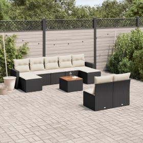 Set de sofás de jardín 10 pzas cojines ratán sintético negro de , Conjuntos de jardín - Ref: Foro24-3256651, Precio: 554,95 €...