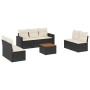 8-teiliges Gartensofa-Set mit schwarzen Polstern aus synthetischem Rattan. von , Gartensets - Ref: Foro24-3256406, Preis: 465...