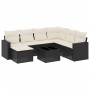 8-teiliges Gartensofa-Set und Kissen aus schwarzem Kunststoff-Rattan. von , Modulare Sofas für den Außenbereich - Ref: Foro24...