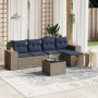 6-piece garden furniture set with gray synthetic rattan cushions by , Garden sets - Ref: Foro24-3264406, Price: 419,63 €, Dis...