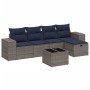 6-piece garden furniture set with gray synthetic rattan cushions by , Garden sets - Ref: Foro24-3264406, Price: 419,63 €, Dis...