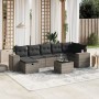 Garden sofa set 8 pieces and gray synthetic rattan cushions by , Garden sets - Ref: Foro24-3264446, Price: 558,52 €, Discount: %