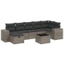 Garden sofa set 8 pieces and gray synthetic rattan cushions by , Garden sets - Ref: Foro24-3264446, Price: 558,52 €, Discount: %