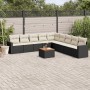 Set de sofás de jardín 10 pzas cojines ratán sintético negro by , Garden sets - Ref: Foro24-3256497, Price: 545,86 €, Discoun...