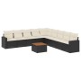 Set de sofás de jardín 10 pzas cojines ratán sintético negro by , Garden sets - Ref: Foro24-3256497, Price: 545,86 €, Discoun...