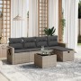 6-piece garden furniture set with gray synthetic rattan cushions by , Garden sets - Ref: Foro24-3263786, Price: 394,56 €, Dis...