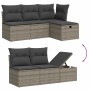 Gartenmöbel-Set 6-teilig mit grauen Polstern aus synthetischem Rattan von , Gartensets - Ref: Foro24-3263786, Preis: 394,56 €...