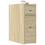 Narrow bathroom cabinet with Sonoma oak wood and wheels. by , Lockers and storage cabinets - Ref: Foro24-855288, Price: 75,89...