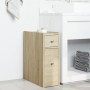 Narrow bathroom cabinet with Sonoma oak wood and wheels. by , Lockers and storage cabinets - Ref: Foro24-855288, Price: 75,89...