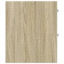 Narrow bathroom cabinet with Sonoma oak wood and wheels. by , Lockers and storage cabinets - Ref: Foro24-855288, Price: 75,89...