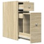 Narrow bathroom cabinet with Sonoma oak wood and wheels. by , Lockers and storage cabinets - Ref: Foro24-855288, Price: 75,89...