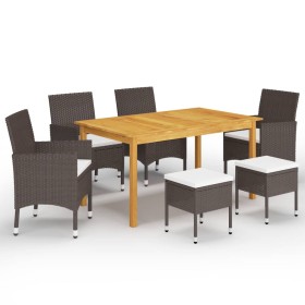 7-piece brown garden dining set by , Garden sets - Ref: Foro24-3067780, Price: 459,09 €, Discount: %