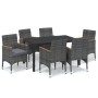 Set de muebles jardín 7 pzas con cojines ratán sintético gris by , Garden sets - Ref: Foro24-3095030, Price: 601,43 €, Discou...