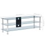 TV stand made of transparent tempered glass, 120x40x40 cm by , TV Furniture - Ref: Foro24-280094, Price: 144,80 €, Discount: %