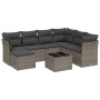 Garden sofa set 8 pieces and gray synthetic rattan cushions by , Garden sets - Ref: Foro24-3263226, Price: 512,99 €, Discount: %