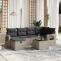 7-teiliges Gartensofa-Set mit grauen PE-Rattan-Kissen. von , Gartensets - Ref: Foro24-3263806, Preis: 471,55 €, Rabatt: %