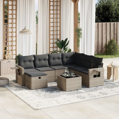 Gartensofa-Set, 8-teilig, mit grauen Kissen aus synthetischem Rattan von , Gartensets - Ref: Foro24-3263846, Preis: 539,09 €,...