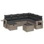 Gartensofa-Set, 8-teilig, mit grauen Kissen aus synthetischem Rattan von , Gartensets - Ref: Foro24-3263846, Preis: 539,96 €,...