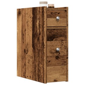 Narrow bathroom cabinet with aged wood and wheels by , Lockers and storage cabinets - Ref: Foro24-855293, Price: 76,04 €, Dis...