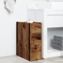 Narrow bathroom cabinet with aged wood and wheels | Foro24|Onlineshop| Casa, Jardín y Más Foro24.es