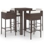 5-piece garden bar set and brown synthetic rattan cushions by vidaXL, Garden sets - Ref: Foro24-3094780, Price: 401,99 €, Dis...