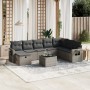 Garden furniture set 9 pieces and gray synthetic rattan cushions by , Garden sets - Ref: Foro24-3263906, Price: 607,93 €, Dis...