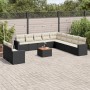 Gartensofagarnitur und Kissen-Set, 12-teilig, aus schwarzem Kunststoff-Rattan. von , Gartensets - Ref: Foro24-3256532, Preis:...