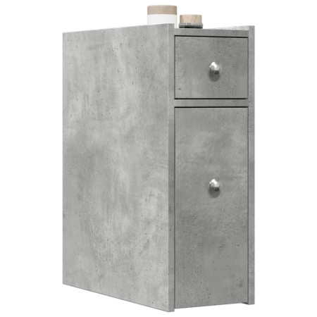 Narrow bathroom cabinet with wheels, gray wood concrete by , Lockers and storage cabinets - Ref: Foro24-855289, Price: 79,12 ...