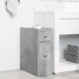 Narrow bathroom cabinet with wheels, gray wood concrete by , Lockers and storage cabinets - Ref: Foro24-855289, Price: 79,12 ...