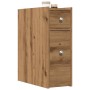 Narrow oak artisan wooden bathroom cabinet with wheels | Foro24|Onlineshop| Casa, Jardín y Más Foro24.es