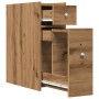 Narrow oak artisan wooden bathroom cabinet with wheels | Foro24|Onlineshop| Casa, Jardín y Más Foro24.es