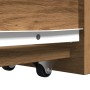 Narrow oak artisan wooden bathroom cabinet with wheels | Foro24|Onlineshop| Casa, Jardín y Más Foro24.es