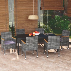 7-piece garden furniture set with gray synthetic rattan cushions. by , Garden sets - Ref: Foro24-3095031, Price: 634,00 €, Di...