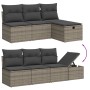 Garden furniture set 9 pieces and gray synthetic rattan cushions by , Garden sets - Ref: Foro24-3263286, Price: 578,40 €, Dis...