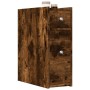 Narrow bathroom cabinet with smoked oak wood and wheels by , Lockers and storage cabinets - Ref: Foro24-855290, Price: 79,12 ...